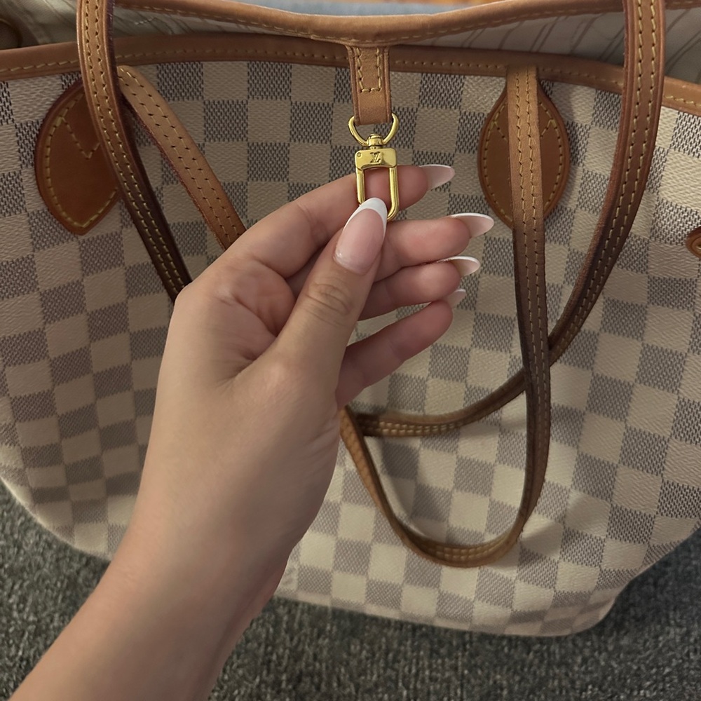 LOUIS VUTTION DAMIER AZUR NEVERFULL TOTE BAG - Picture 6 of 10